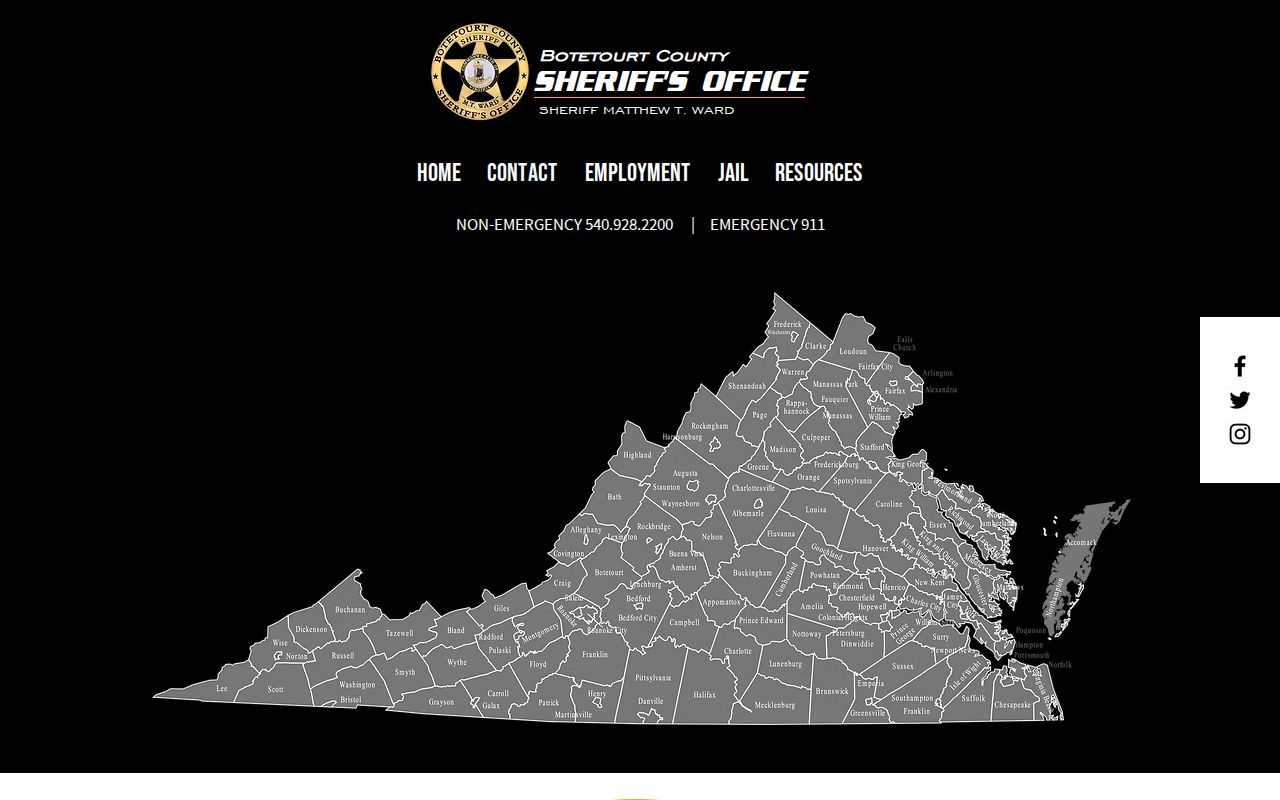 Botetourt County arrest warrant service, Sheriff's public-safety facility