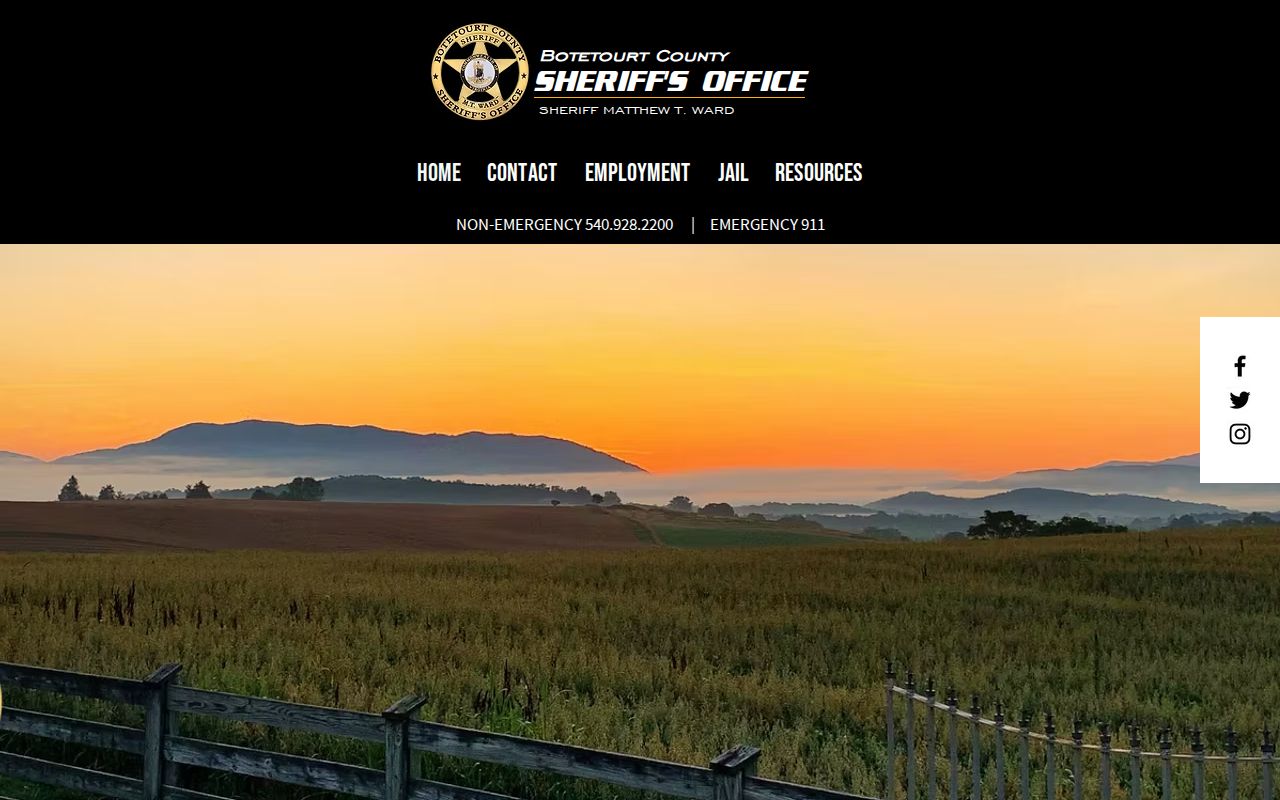 Buchanan warrant records route, Botetourt Sheriff's official services and Citizen Connect